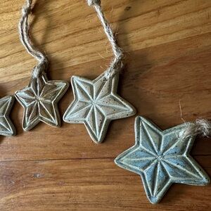 Bundle of 5 star ceramic ornaments